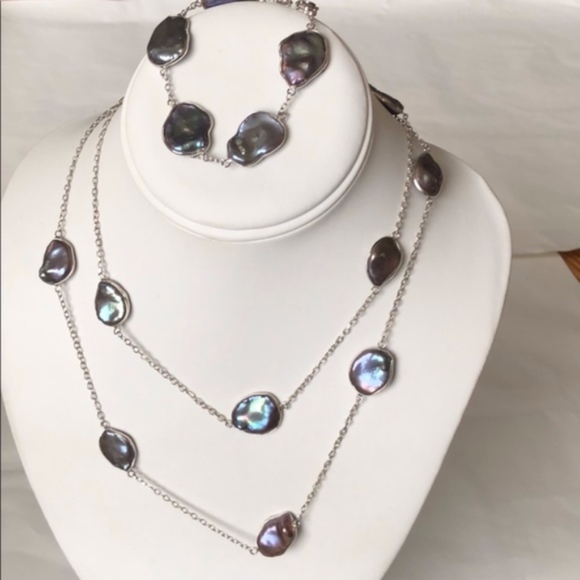 Honora Jewelry - **SOLD** 36 Inch Long Honora Black Keshi Pearl Set